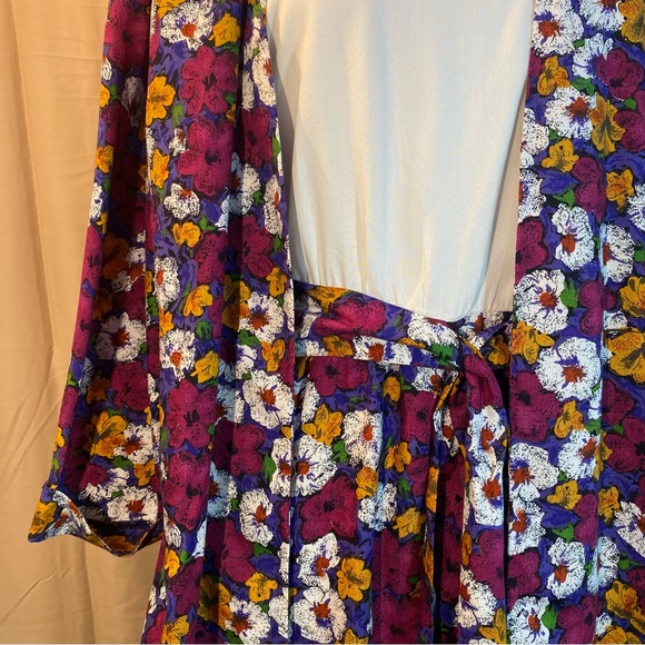 Vintage Erica’s Place Floral Rayon 3 Piece Appearance Dress Size L - Picture 3 of 9